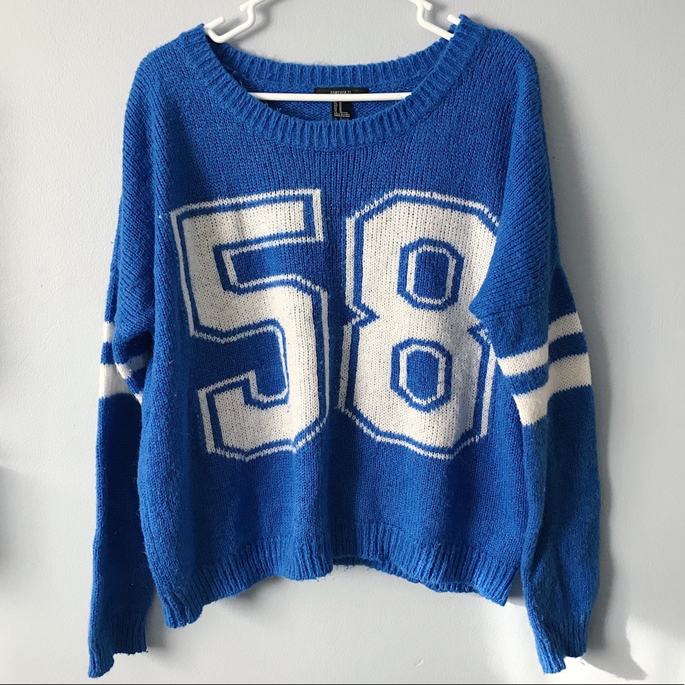 Forever 21 Blue Jersey Sweater